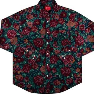 ❤️SOLD♥️SUPREME digi floral corduroy shirt medium